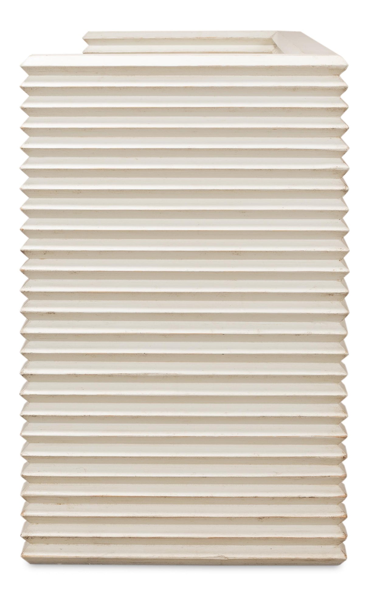 Sarreid Stacked Bench  Antique White