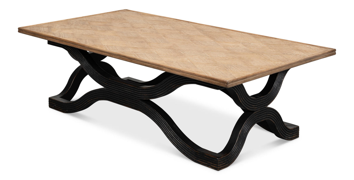 Sarreid Wavy Coffee Table  Antique Black