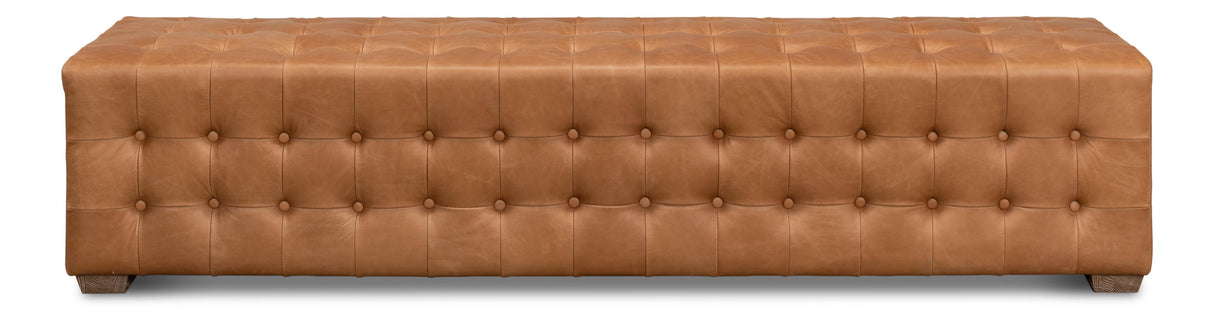 Sarreid Beam Bench Tufted Leather
