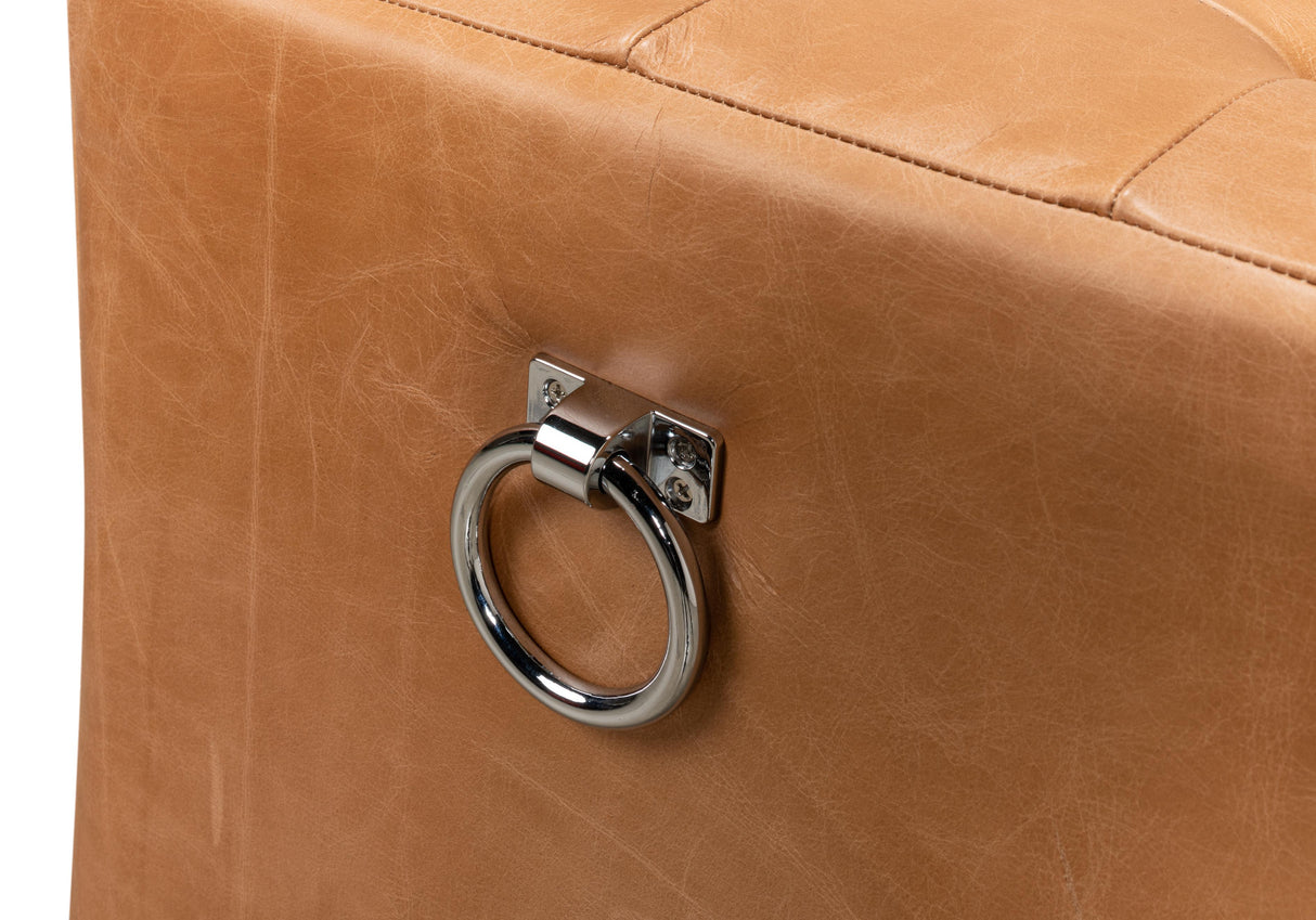 Sarreid Beam Bench Tufted Leather