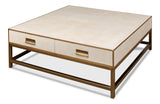 Sarreid Gideon Shagreen Sq.Coffee Table  White