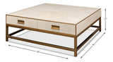 Sarreid Gideon Shagreen Sq.Coffee Table  White