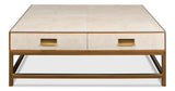 Sarreid Gideon Shagreen Sq.Coffee Table  White
