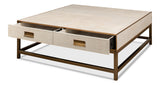 Sarreid Gideon Shagreen Sq.Coffee Table  White