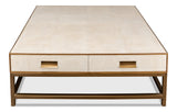 Sarreid Gideon Shagreen Sq.Coffee Table  White