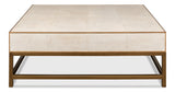 Sarreid Gideon Shagreen Sq.Coffee Table  White