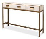 Sarreid Gideon Shagreen Console  Osprey White