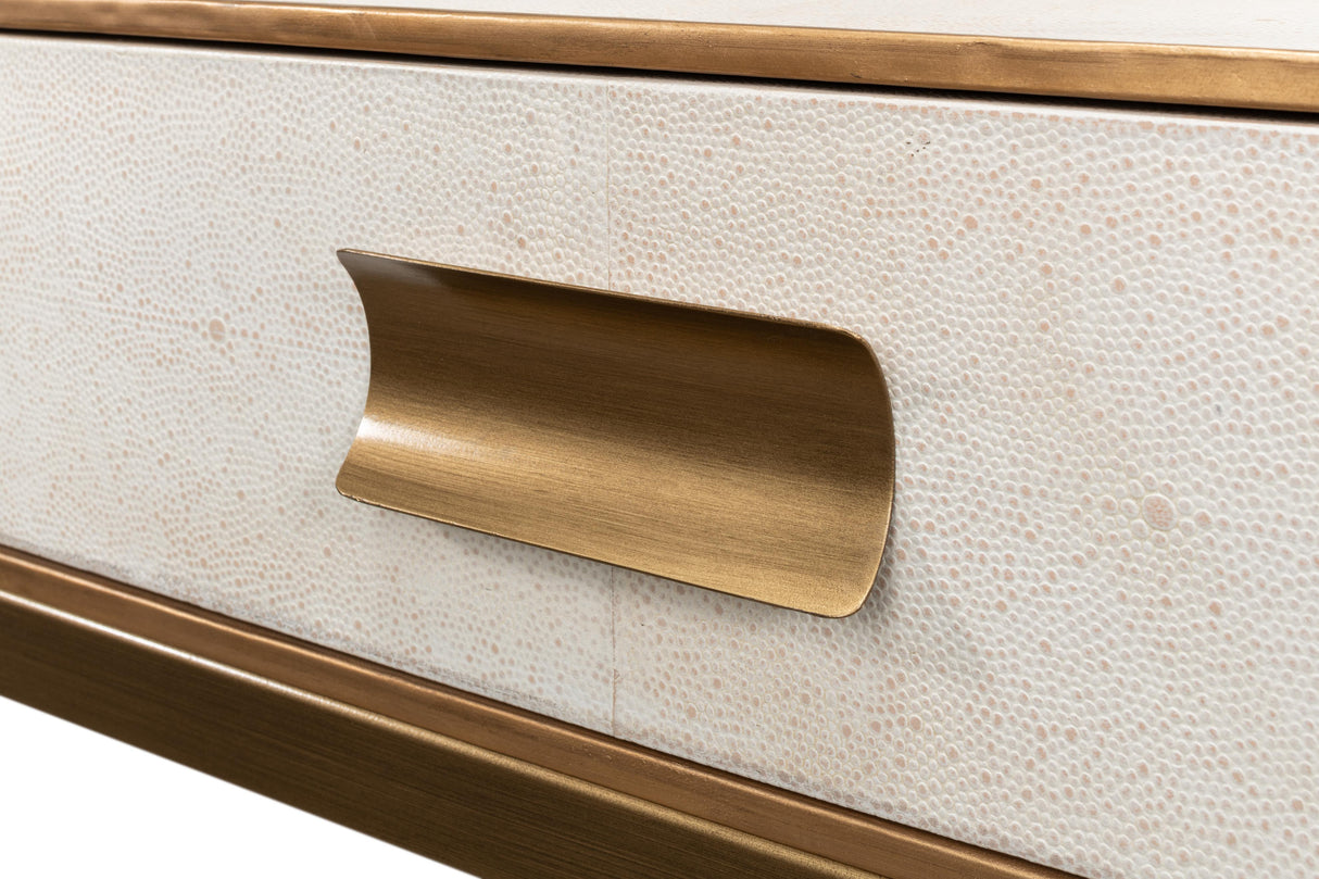 Sarreid Gideon Shagreen Console  Osprey White