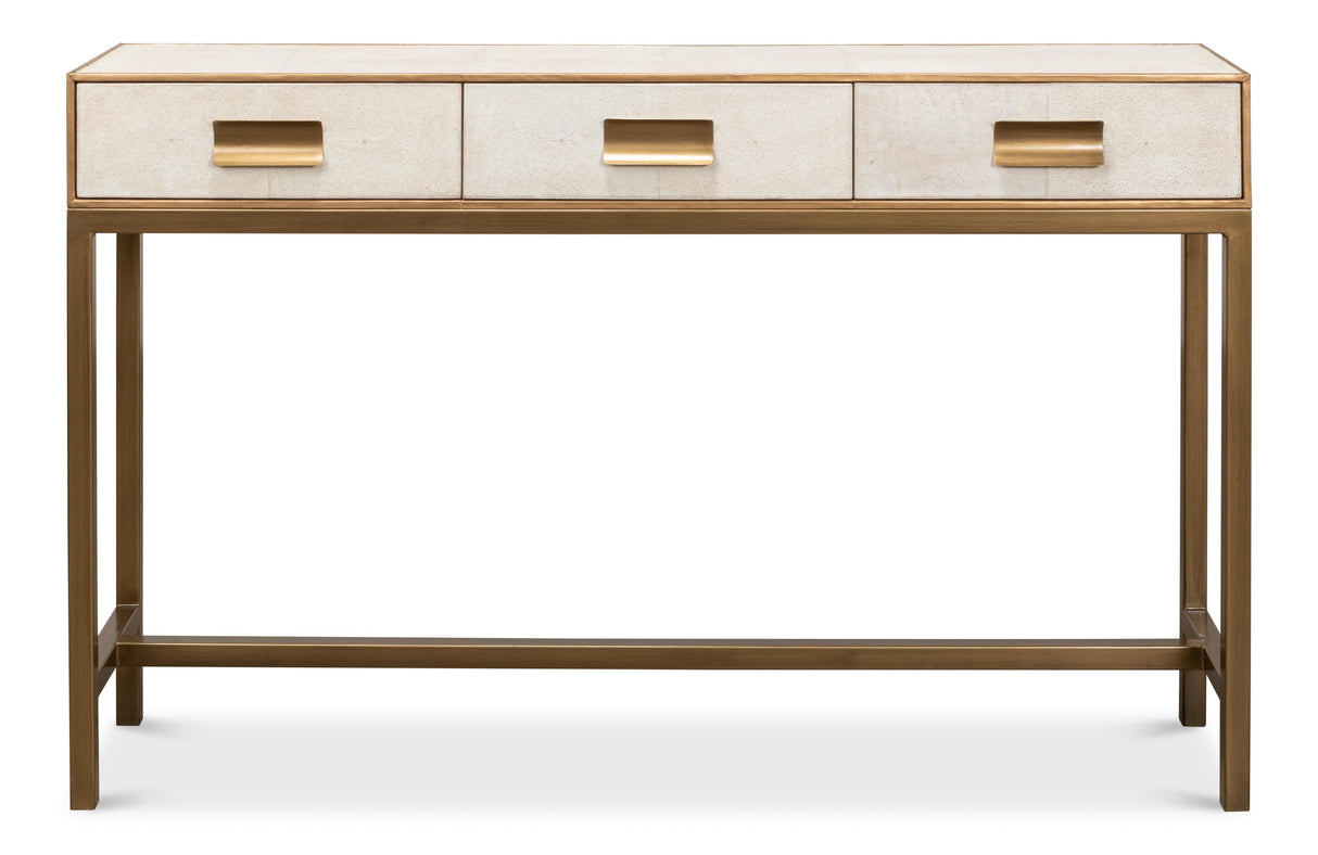 Sarreid Gideon Shagreen Console  Osprey White