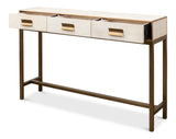 Sarreid Gideon Shagreen Console  Osprey White