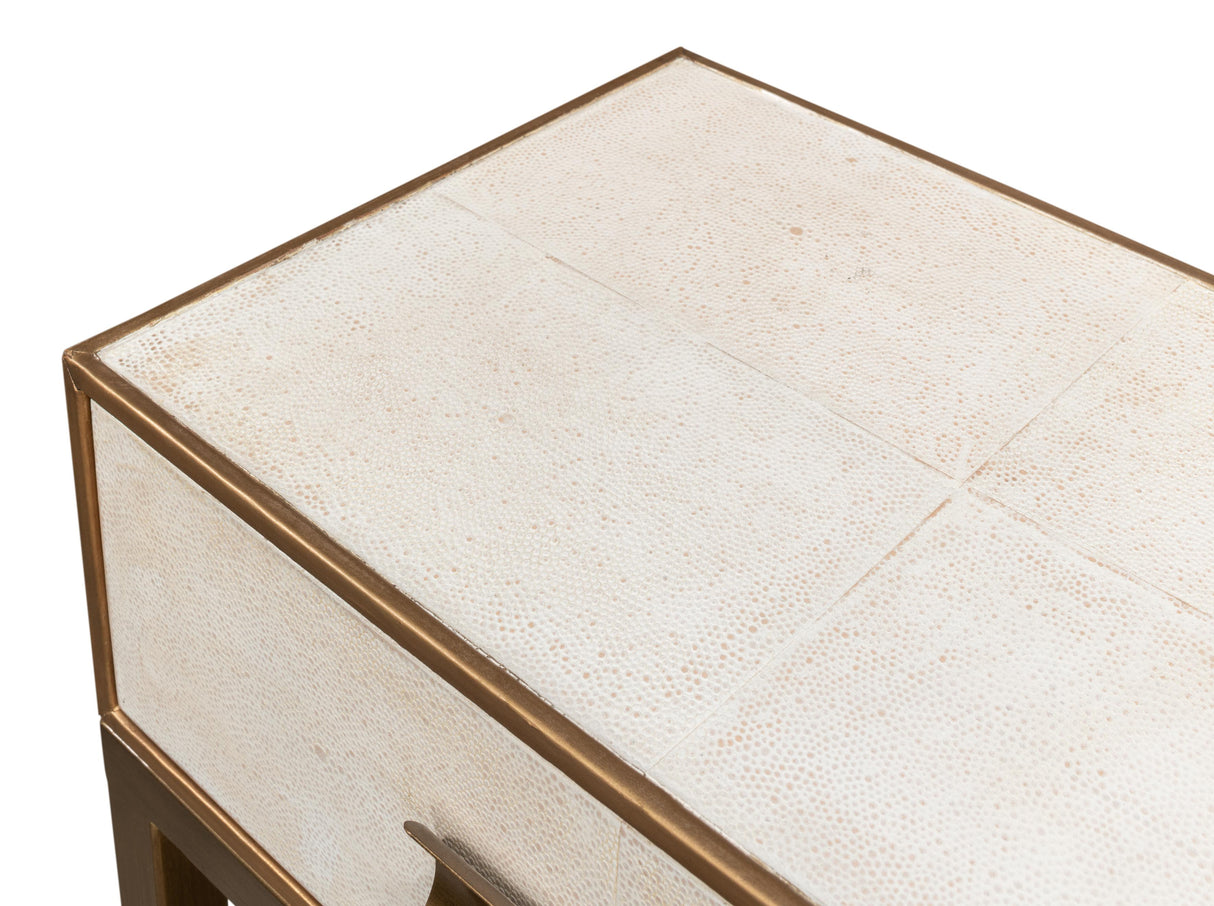 Sarreid Gideon Shagreen Console  Osprey White