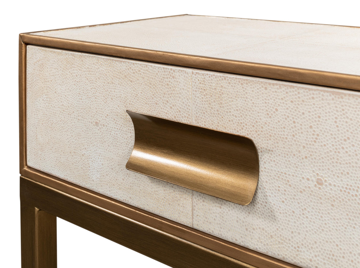 Sarreid Gideon Shagreen Console  Osprey White