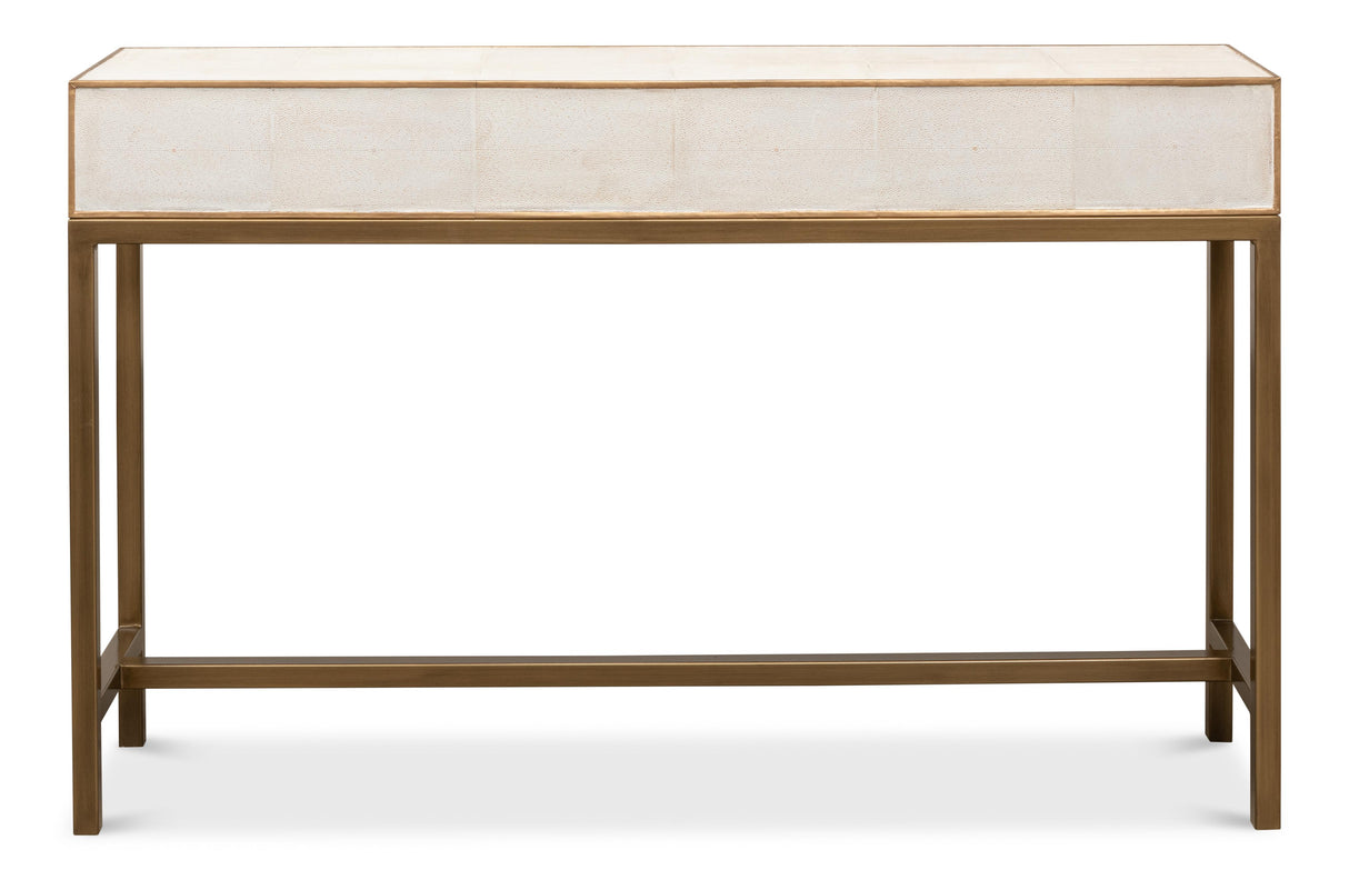 Sarreid Gideon Shagreen Console  Osprey White