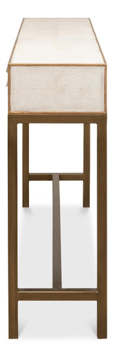 Sarreid Gideon Shagreen Console  Osprey White