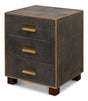 Sarreid Gideon Shagreen 3 Drawer Side Table  Gry