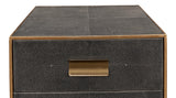 Sarreid Gideon Shagreen 3 Drawer Side Table  Gry
