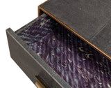 Sarreid Gideon Shagreen 3 Drawer Side Table  Gry