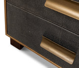 Sarreid Gideon Shagreen 3 Drawer Side Table  Gry