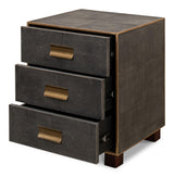 Sarreid Gideon Shagreen 3 Drawer Side Table  Gry