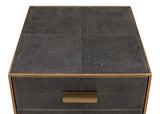 Sarreid Gideon Shagreen 3 Drawer Side Table  Gry