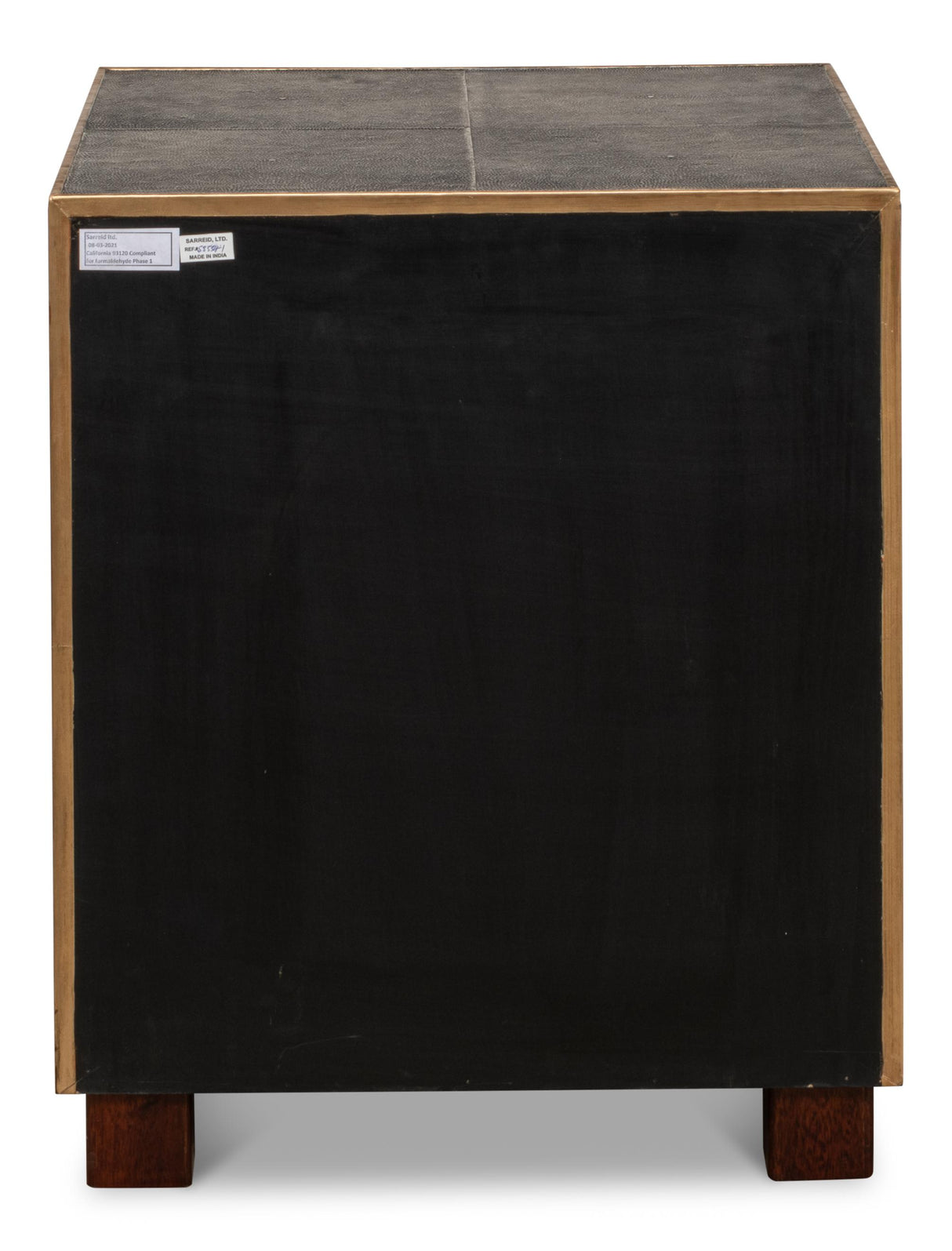 Sarreid Gideon Shagreen 3 Drawer Side Table  Gry