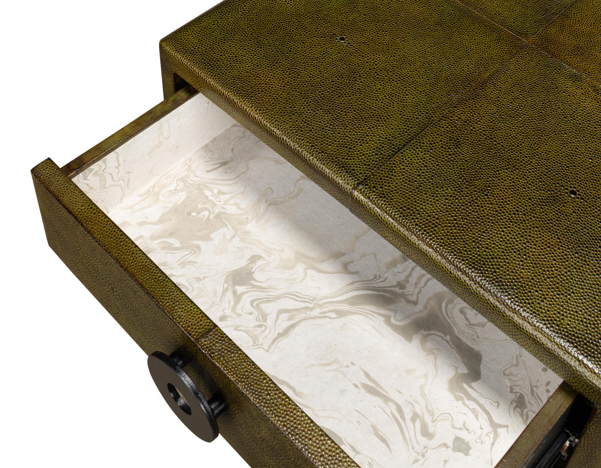 Sarreid Gabriella Shagreen Side Table  Leaf