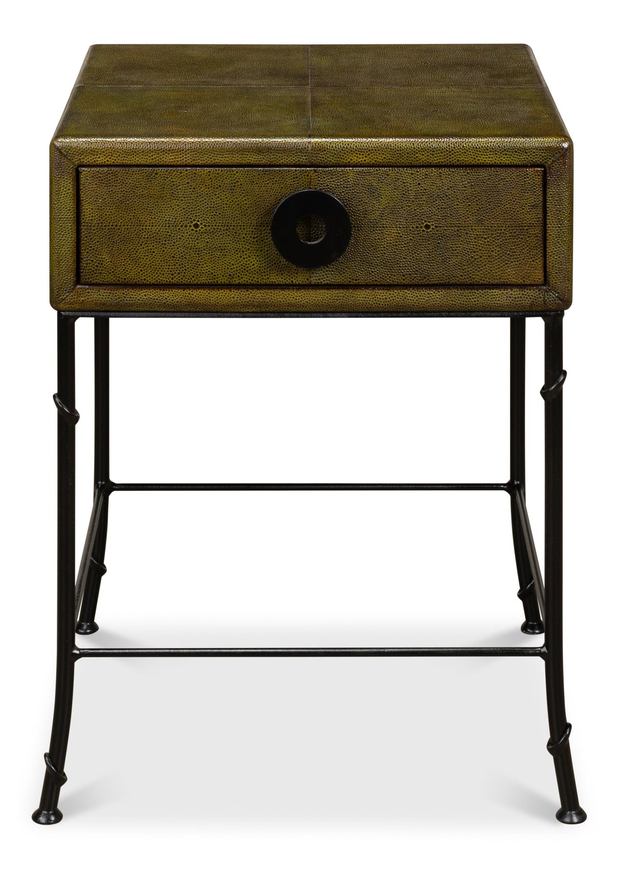 Sarreid Gabriella Shagreen Side Table  Leaf