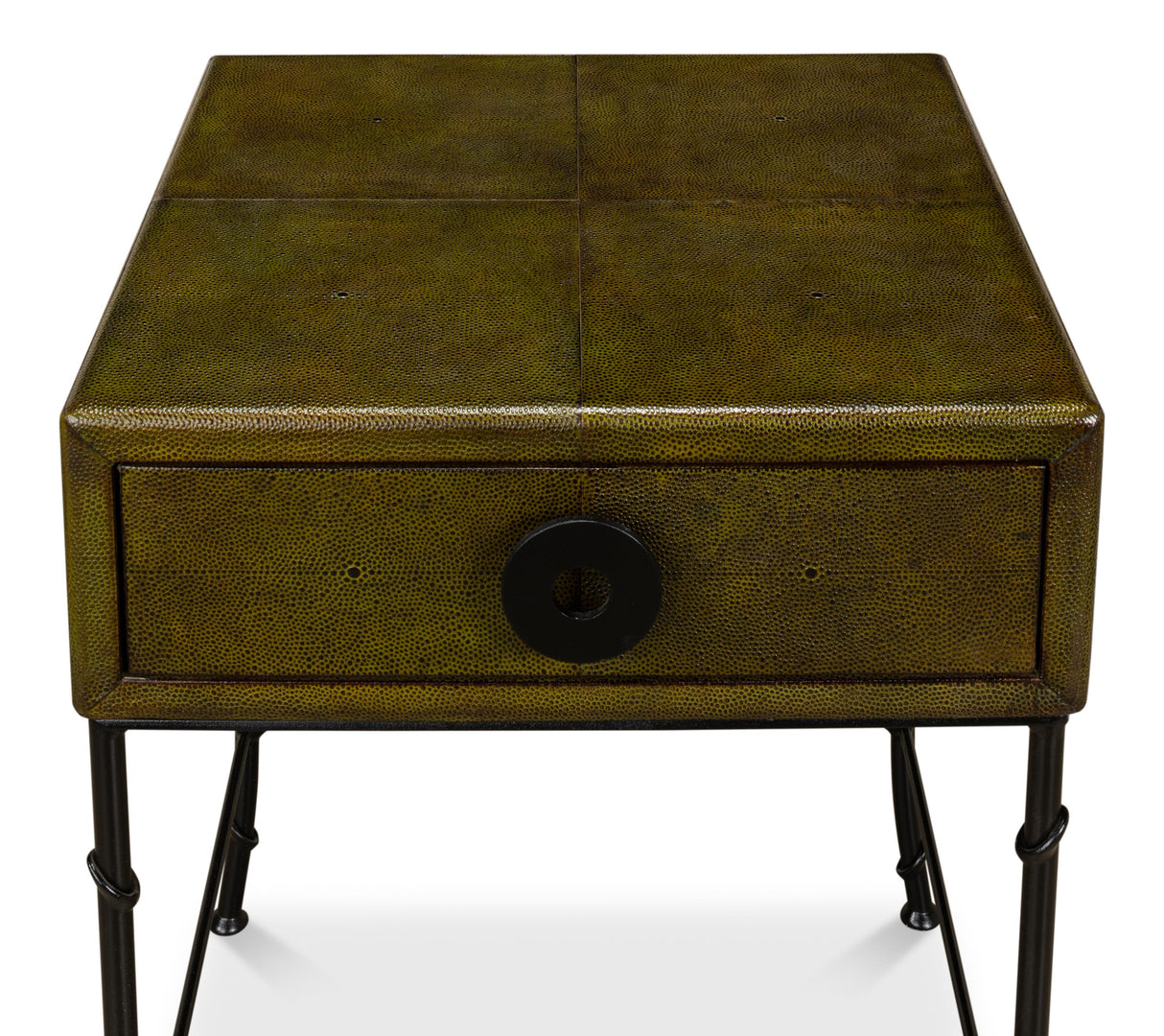 Sarreid Gabriella Shagreen Side Table  Leaf