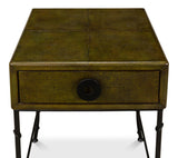 Sarreid Gabriella Shagreen Side Table  Leaf