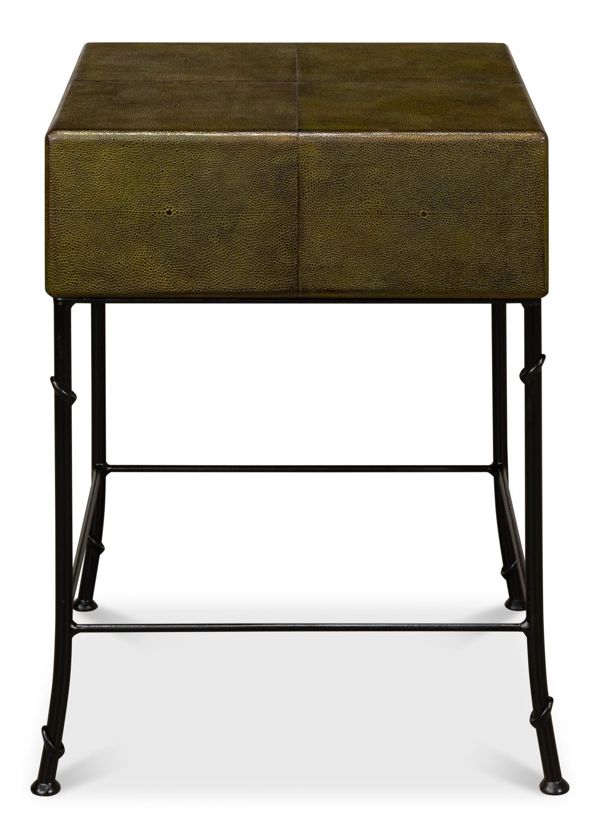 Sarreid Gabriella Shagreen Side Table  Leaf