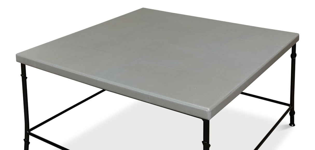 Sarreid Shagreen Square Coffee Table  Storm Grey