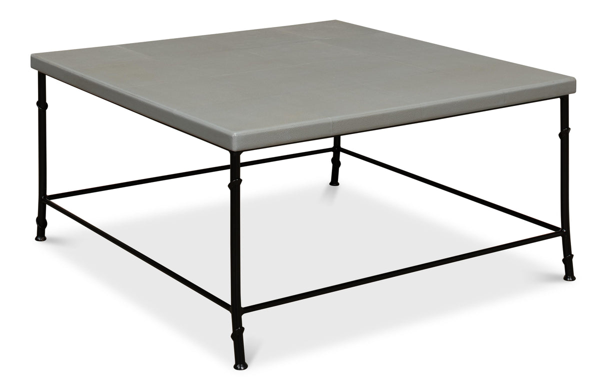 Sarreid Shagreen Square Coffee Table  Storm Grey