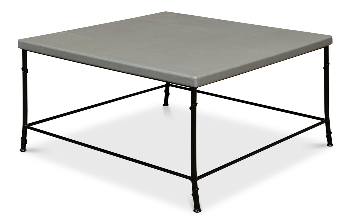 Sarreid Shagreen Square Coffee Table  Storm Grey