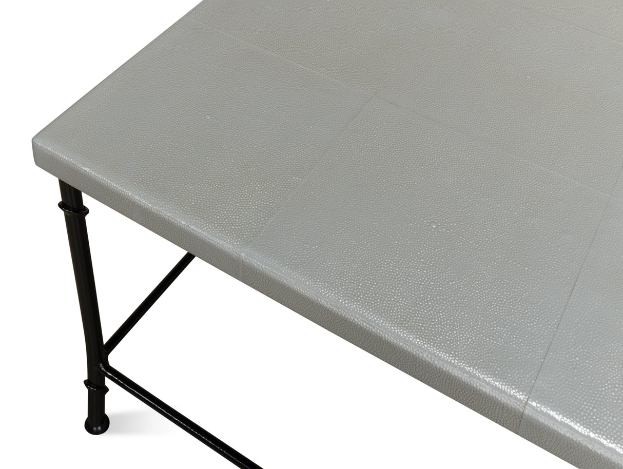 Sarreid Shagreen Square Coffee Table  Storm Grey