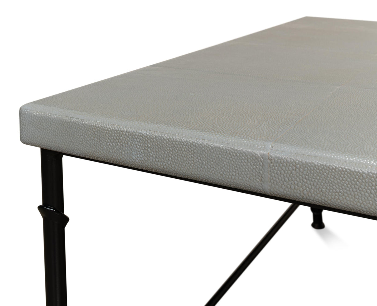 Sarreid Shagreen Square Coffee Table  Storm Grey