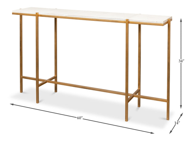 Sarreid Shagreen Console Table  Osprey White