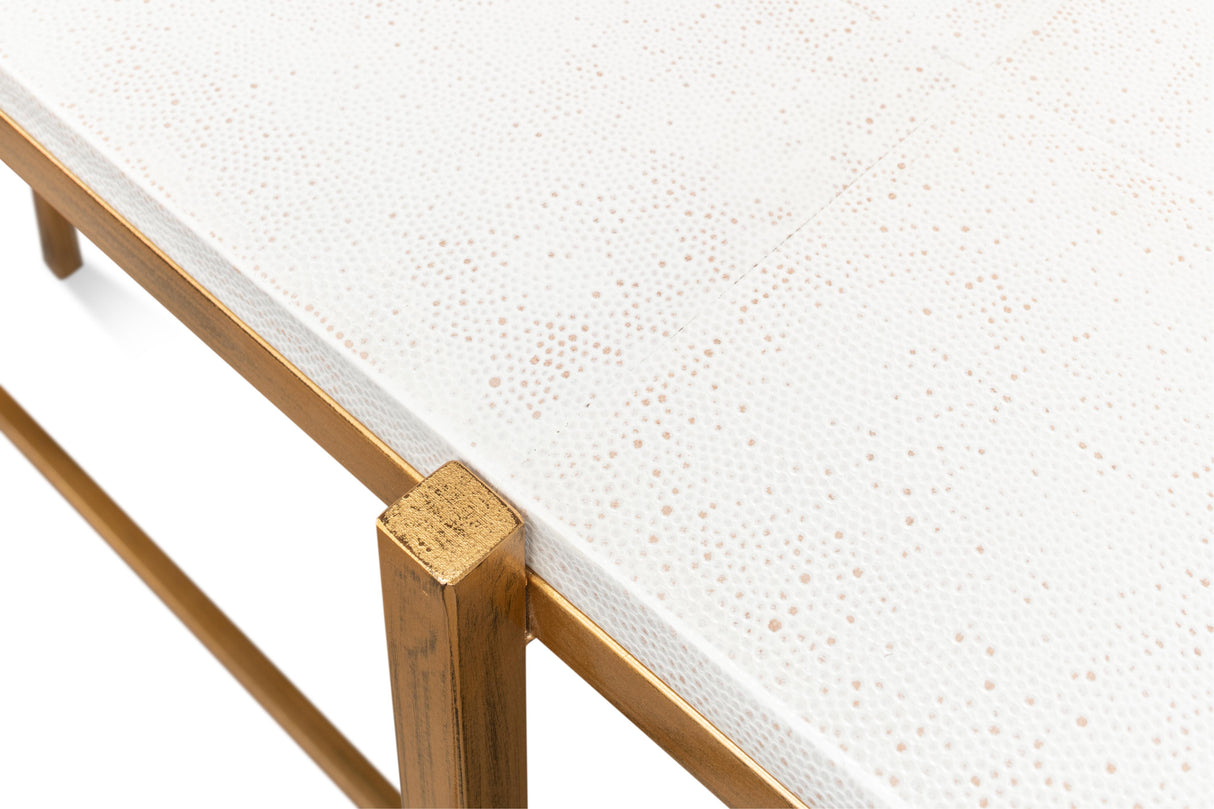 Sarreid Shagreen Console Table  Osprey White
