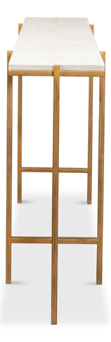 Sarreid Shagreen Console Table  Osprey White
