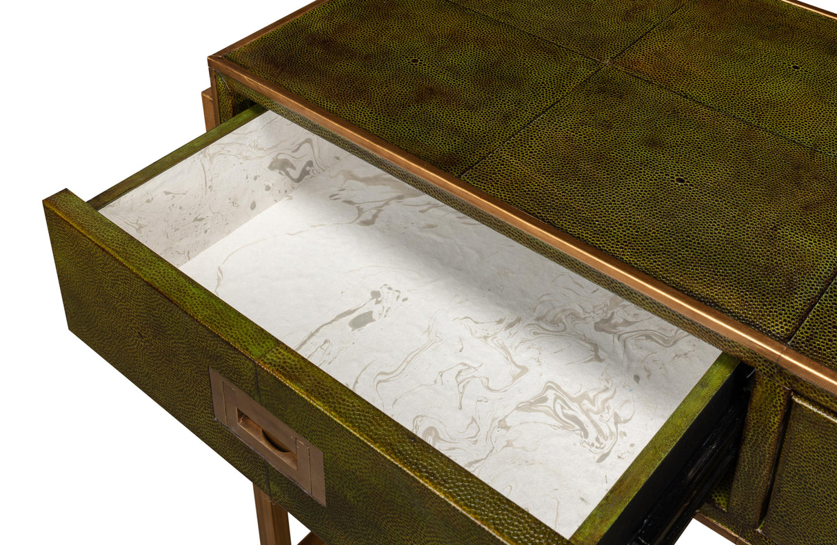 Sarreid Shagreen Console Table  Leaf