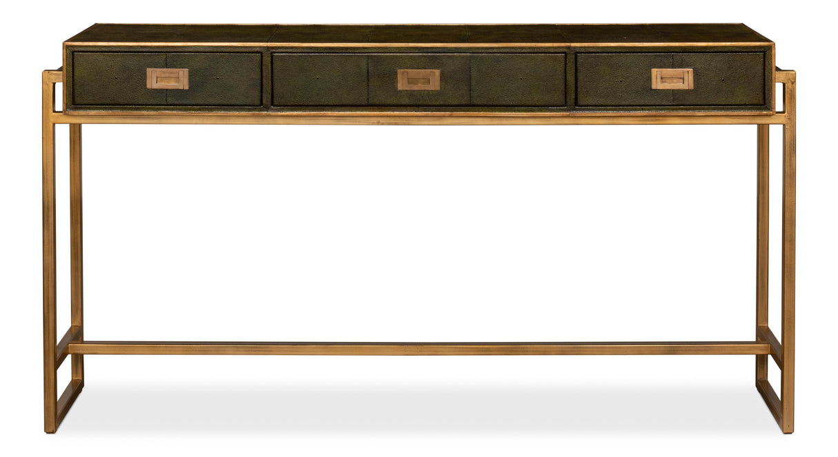 Sarreid Shagreen Console Table  Leaf