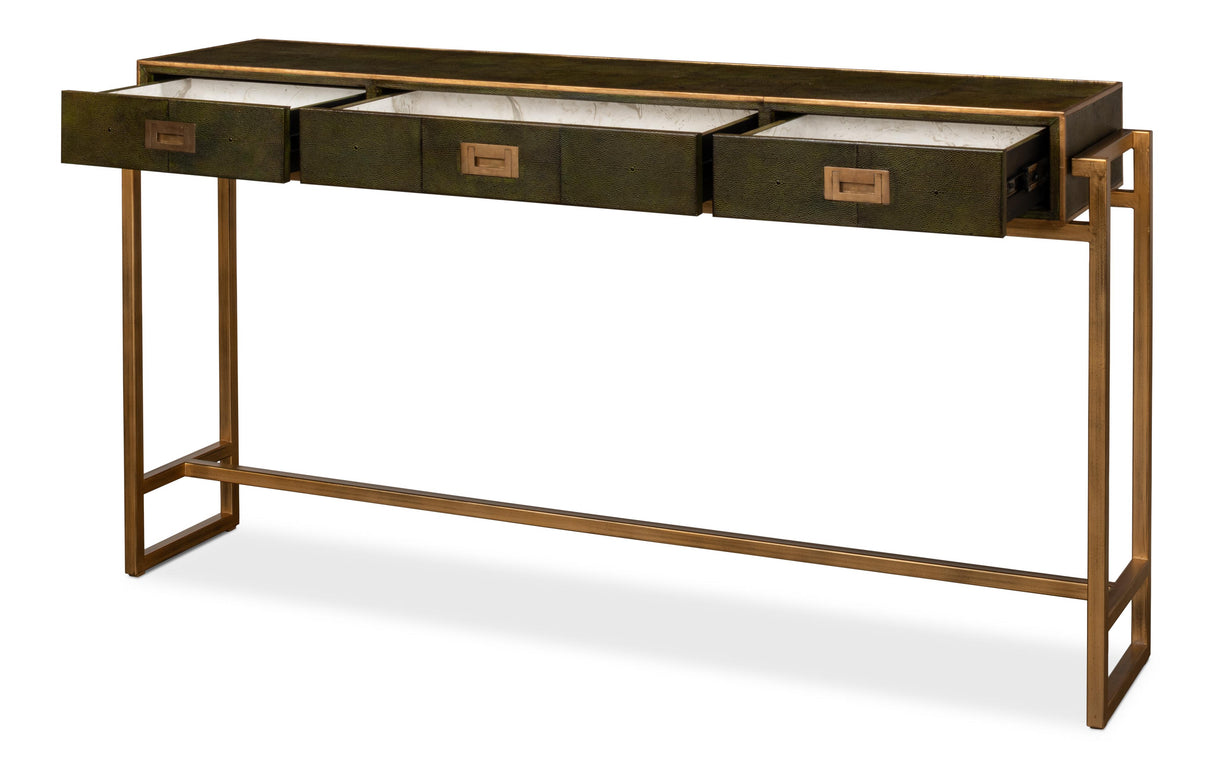 Sarreid Shagreen Console Table  Leaf