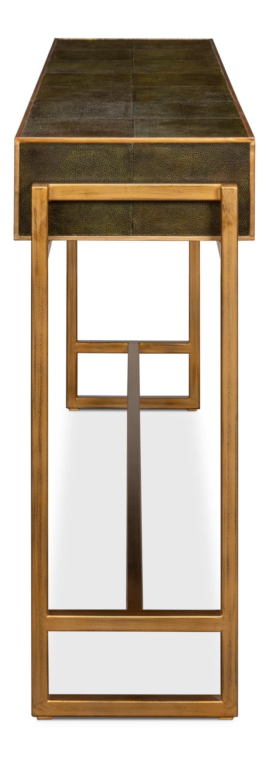 Sarreid Shagreen Console Table  Leaf