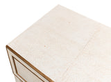 Sarreid Gabriella Shagreen Nightstand Osprey Wht
