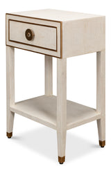 Sarreid Gabriella Shagreen Nightstand Osprey Wht