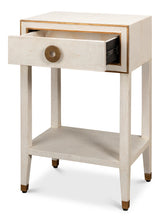 Sarreid Gabriella Shagreen Nightstand Osprey Wht