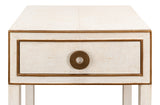 Sarreid Gabriella Shagreen Nightstand Osprey Wht