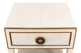 Sarreid Gabriella Shagreen Nightstand Osprey Wht
