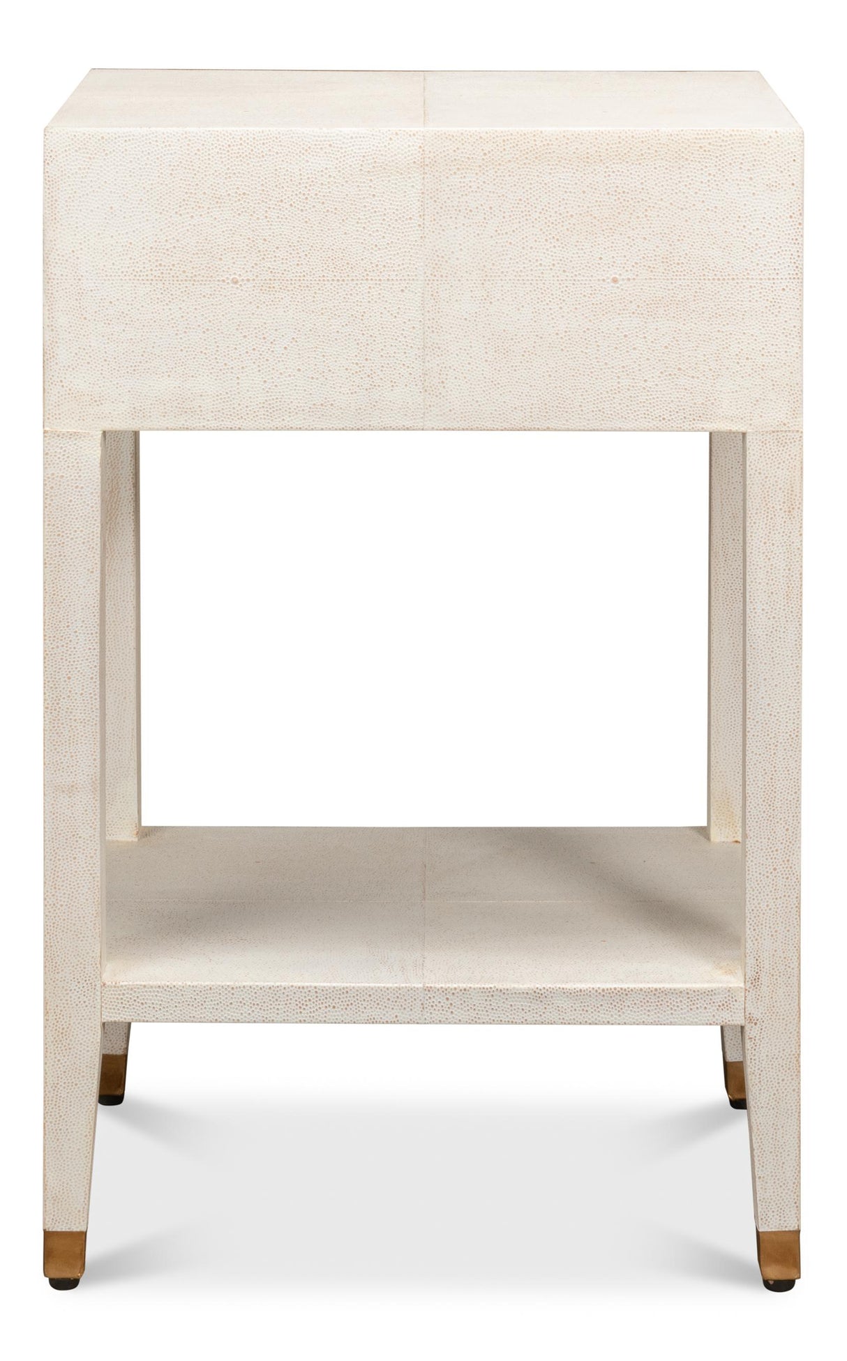 Sarreid Gabriella Shagreen Nightstand Osprey Wht
