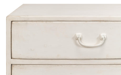 Sarreid Willow 3 Drawer Commode  Antique White