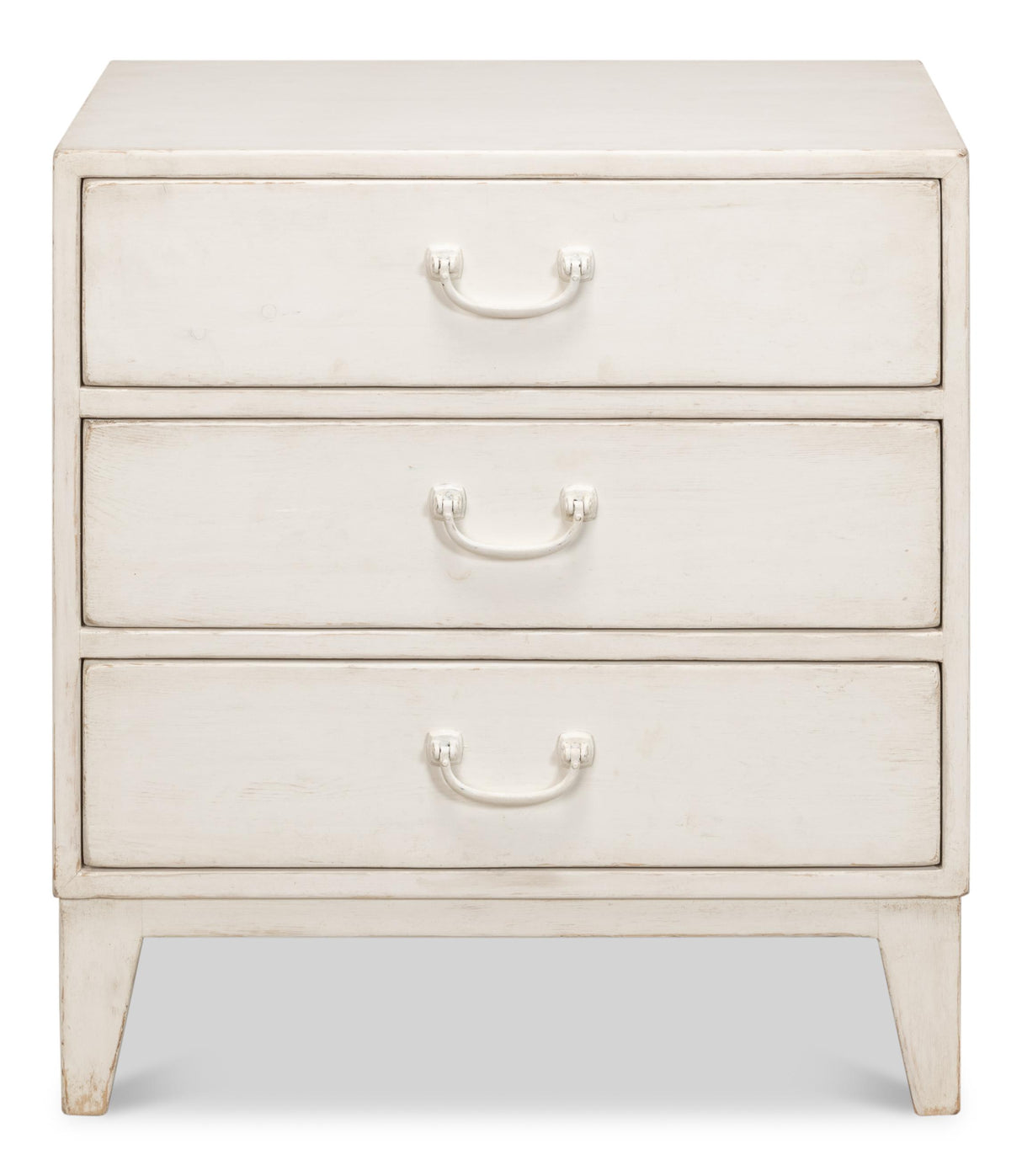 Sarreid Willow 3 Drawer Commode  Antique White
